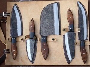 ด้ามไม้วอลนัทแบบเต็ม6 "ด้ามมีดสกินเนอร์ทำด้วยมือเหล็กกล้าคาร์บอนใช้งานในครัว - Product Image 4