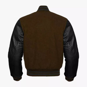 Top Selling 100% Real Wool Varsity <b>Jacket</b> <b>for</b> <b>Men</b> Casual <b>Baseball</b> Player Stand Front Leather Sleeves <b>for</b> Autumn Winter Wear - Product Image 6