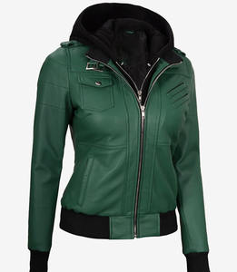 Veste en cuir véritable sur mesure, mode, vêtements d'extérieur professionnels de haute qualité pour femmes, vente en gros - Product Image 3