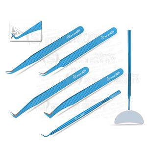 แหนบขนตาสแตนเลส45/75/90องศานาโนพร้อมโลโก้พิมพ์ลายสำหรับต่อขนตา - Product Image 1