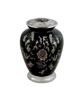 Antique Decorative Ashes Urns for Humans Body Funeral Urns Ashes Storage Box Flower Cremation Design Aluminium Beautiful