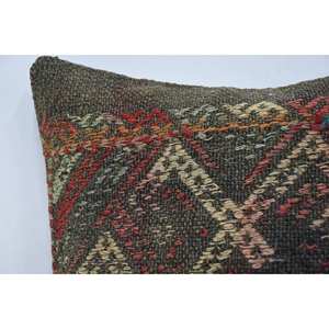 Multicolor Bohemian <b>18x18</b> Wool Pillow Portable Vintage Embroidered Woven Cushion for Bedding Floor Decor 14x14 Inch Decorative - Product Image 2