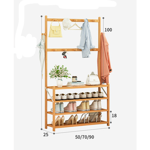 <strong>Vanity</strong> Lidded Custom Vintage Tempered Bamboo Shoe Rack - Product Image 2