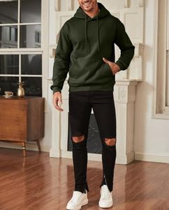 2025 haute qualité sweat à capuche décontracté Logo personnalisé hommes polaire sweat fermeture éclair col haut pull coton mélangé à capuche pour hommes - Product Image 3
