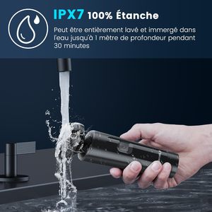 Rasoir électrique pour homme avec longue autonomie, triple lame rotative, rasage humide/sec, tondeuse portable, écran LED, verrouillage, étanche - Product Image 6
