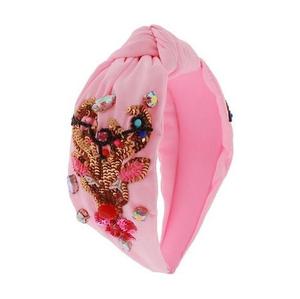 Porte-bandeau perlé à la mode fait avec des perles de rocaille de luxe à la main perles de rocaille support d'affichage de bande de cheveux - Product Image 2