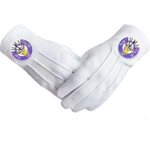 Guantes de algodón de alta calidad 100% guante de algodón blanco pesado guante de bordado masónico bordado personalizado algodón masones masónicos - Product Image 4