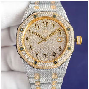 Reloj de Lujo para Hombre con Diamantes Moissanite y Movimiento de Cuarzo, Reloj de Diseño de Acero Inoxidable Premium para Vestir Formalmente - Product Image 1