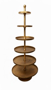 Elegante Soporte para Tartas de 5 Niveles, Dorado, Torre de Exhibición de Postres de Lujo, Decoración para Bodas, Fiestas y Eventos, Centro de Mesa, Bandeja para Servir Alimentos - Product Image 2