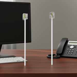 Cable Telefónico Blanco de 10m, Conector y Adaptador 00201135 - Product Image 3