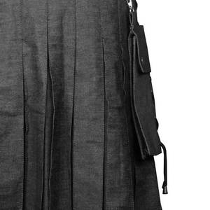 Kilt utilitaire en denim pour homme, fait main, style gothique, jupe cargo, tissu personnalisé durable, logo, réglable, kilt moderne 2026 - Product Image 5