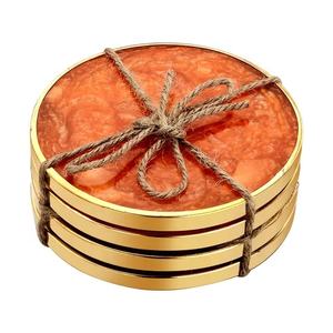 Sous-verre en résine classique antidérapant et écologique pour la vaisselle de cuisine, multi-usages, décoration de table pour mariage et fête, moulage métallique - Product Image 3