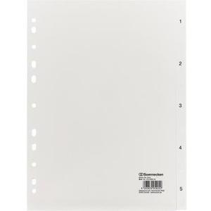 Soennecken Number Register <b>A4</b> 1-5 Polypropylene White <b>File</b> <b>Folder</b> Accessories - Product Image 1