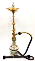 Chicha de Luxe Égyptienne Farida Mini en Laiton Laqué, Gravée à la Main sur Trois Niveaux, Haute Efficacité, Nouvelle Arrivée 2025, Tuyau de 2m