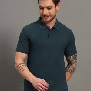 เสื้อยืดโปโลผู้ชายดีไซน์แผงไหล่และโลโก้ฤดูร้อนที่ทันสมัย - Product Image 2