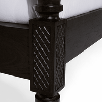 Lit à baldaquin traditionnel en acajou, bois massif sculpté à la main, lit à quatre poteaux, taille king, meubles de chambre à coucher
