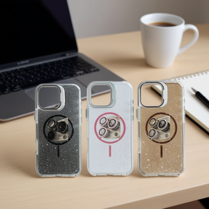 Funda Protectora Completa con Brillantina para S25 Ultra, TPU+PC, con Soporte y Protector de Cámara con Amortiguación de Aire - Product Image 3