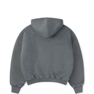Men Oversize Gray Hooded Sweatshirt Solid Color Fleece Casual Pullover Kangaroo Pocket Long Sleeve Winter Wear 2027 Digital - Product Image 2