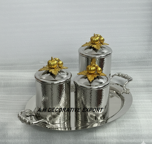 Silver Classic Europe Eco-Friendly Stainless Steel Hand-Hammered Cookware Set Casserole Pot Lid Artisan <b>Buffet</b> <b>Server</b> - Product Image 5