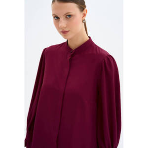 เสื้อผ้าฝ้ายลายดอกไม้สำหรับผู้หญิง คอจีน แขนระบาย - Product Image 5