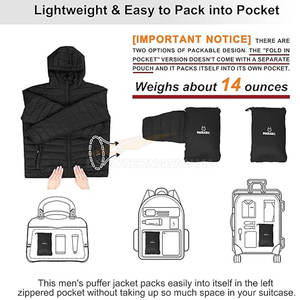 Chaqueta acolchada con capucha para hombre directa de fábrica, chaqueta ligera y cálida con tela repelente al agua, proveedor a granel OEM para Otoño e Invierno - Product Image 2