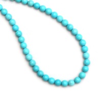 Perles de pierres précieuses bleues lisses en turquoise naturelle d'Arizona, pierres rares Sleeping Beauty, perles en vrac, évaluation tierce, 3 mm 3,5 mm Coszcatl