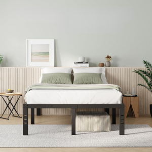 Metal Bedframe in Customizable <b>Sizes</b> with Industrial Style and Easy Assembly and Extra Storage for Bedroom Hotel and Hospital - Product Image 3