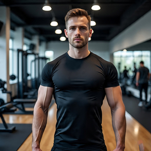 Camisetas de manga corta personalizadas al por mayor, camisetas deportivas transpirables para hombre, camisetas para correr, fitness, culturismo muscular, gimnasio para hombre - Product Image 5