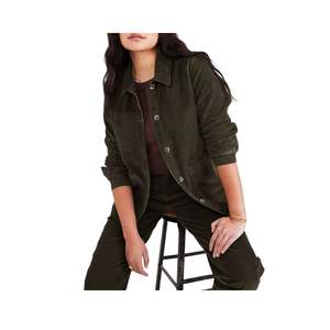 Veste décontractée à manches longues en velours côtelé pour femme, couleur personnalisée, respirante, écologique, à boutons, best-seller 2025 - Product Image 2