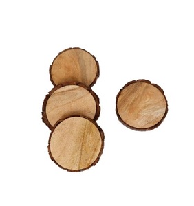 Handcrafted Natural Wood Drink Coasters <b>Black</b> Walnut Coaster Sets Natural Wood Coasters - Product Image 4