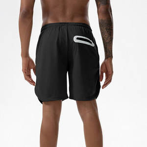 Shorts de course sportifs de qualité supérieure, couleur unie, taille mi-haute, polyester/nylon, séchage rapide, fermeture à cordon, pour hommes, vente flash - Product Image 3