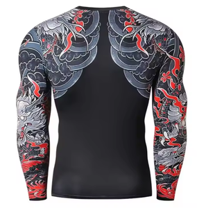 เสื้อกีฬาแขนยาวคอเสื้อแบบแรชการ์ดสีแดงสินค้ามาใหม่ - Product Image 2