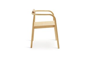 Chaise de salle à manger au design moderne, cadre en bois de teck massif avec siège en rotin et osier pour la maison, le bureau, l'intérieur et l'extérieur - Product Image 6