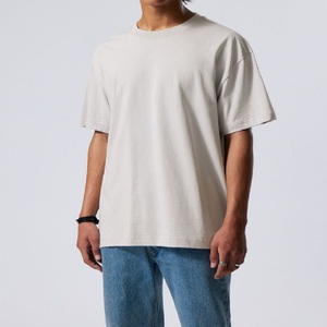OEM hombre de peso pesado Vintage O cuello sólido gota hombro hombre camiseta impresa personalizada transpirable sostenible Hip Hop camisa suelta - Product Image 2