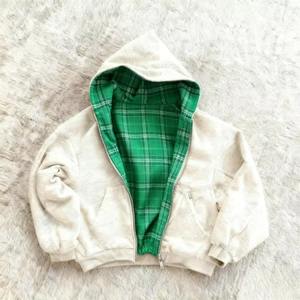 Sweat-shirts à capuche réversibles surdimensionnés personnalisés pour hommes, de haute qualité, 100% coton, décontractés, doublés de tissu à carreaux, style streetwear - Product Image 6