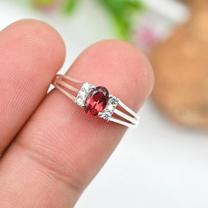 Customized Latest Fashion Garnet Cz Engagement Ring 925 Sterling Silver Fine Minimalist Jewelry <b>Wedding</b> Anniversary Gift Jewelry - Product Image 4