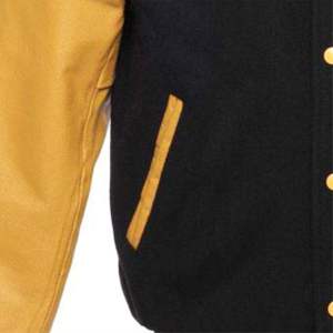 Veste universitaire à manches en cuir PU Bomber en laine personnalisé Manteau de baseball universitaire Logo brodé OEM Style unisexe - Product Image 2