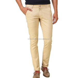 Drawstring Chino Pants <b>Men</b> Jogger Style Cotton Trousers Elastic Waist Casual Male Bottoms Smart Comfort Wear - Product Image 1