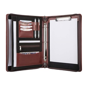 Chuyên nghiệp Nâu PU da B4 kích thước đa năng <span class=keywords><strong>Zip</strong></span> thư mục tập tin 20 lá tổ chức Kinh Doanh Cá nhân các cuộc họp thuyết trình - Product Image 5