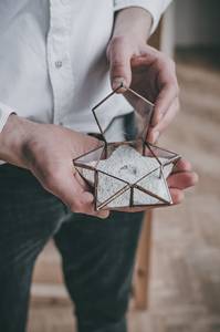 Star Shape Glass <b>Ring</b> Box Jewellery Organizer Made With Glass And Metal Antique Polish Frame For Birthday Wedding Engagement - Product Image 4