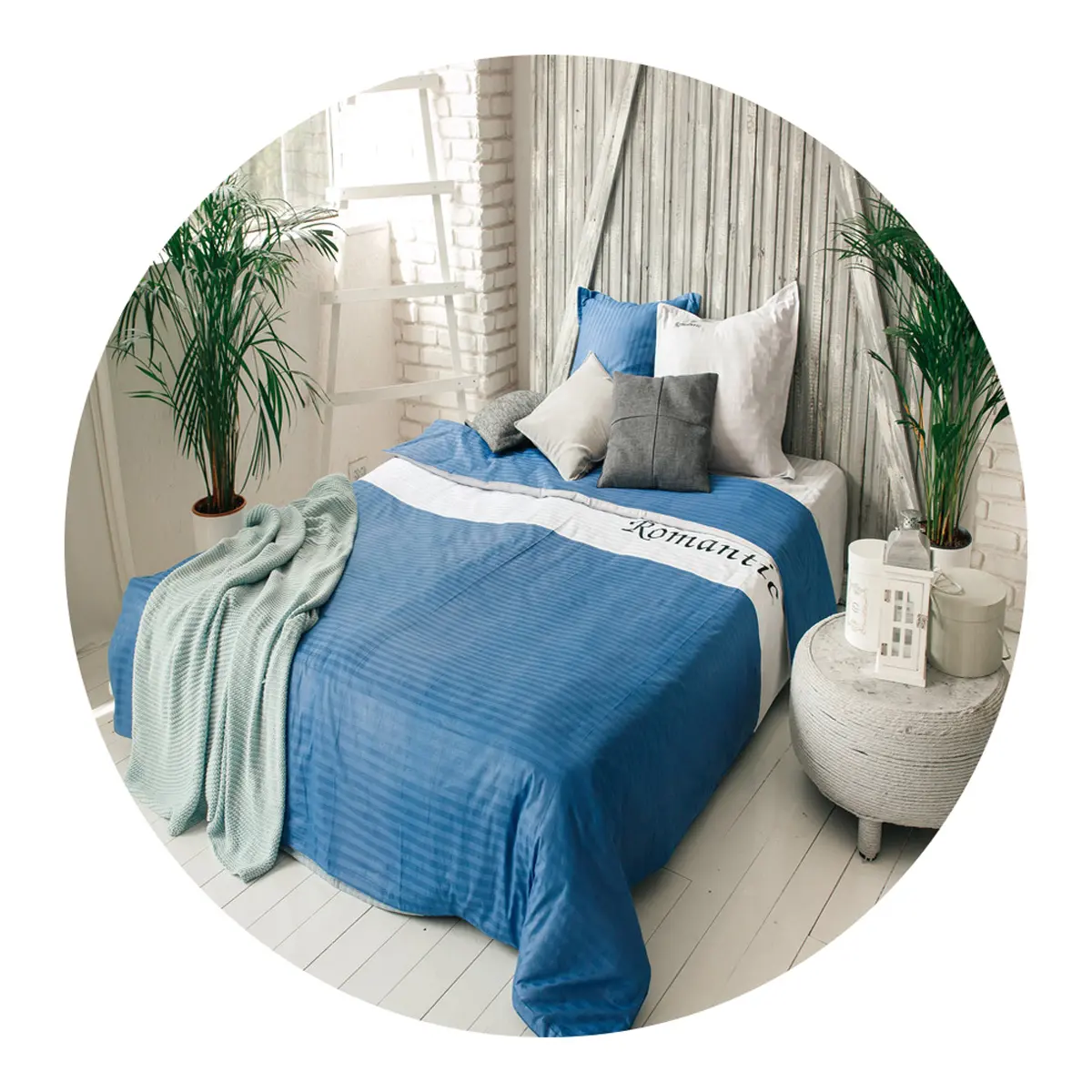 Quality bed linen set retains color and softness 4 items bed sheet pillowcase and duvet cover