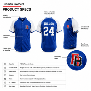 Men's Custom Polyester <b>Mesh</b> Baseball Jersey Royal <b>Blue</b> Athletic Fit Team Uniform Wholesale OEM - Product Image 5