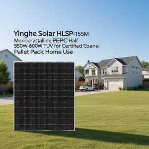 แผงโซลาร์เซลล์แบบโมโนคริสตัลไลน์ PERC ฮาล์ฟเซลล์ Yinghe Solar HLSP-155M กำลังไฟ 550W-600W ได้รับการรับรองมาตรฐาน TUV สำหรับใช้ในบ้าน บรรจุบนพาเลท - Product Image 3