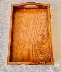 Diseño elegante para servir frutas de madera natural y bandeja de madera decorativa decoración del hogar vajilla ruedas diseño aluminio - Product Image 5