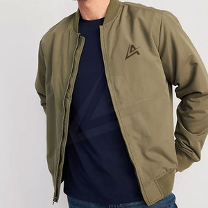 Best Selling <b>Men's</b> Custom Made Canvas <b>Bomber</b> <b>Jacket</b> Breathable with Long Sleeves and Stand Collar Fashionable for Winter - Product Image 4