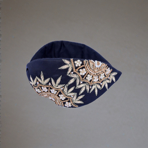 Luxury Handmade Beaded Embroidered Fabric <b>Headband</b> Premium Designer <b>Women</b> Girls Boutique Fashion Accessory Party <b>Headbands</b> - Product Image 4