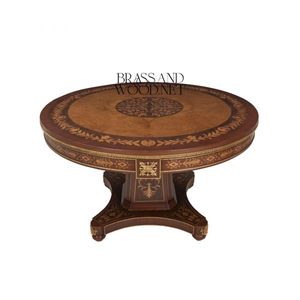 Table d'entrée classique de luxe en bois incrusté - Product Image 1