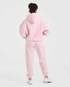 Sudadera Larga de Invierno para Mujer, Marca Privada, Tela de Terciopelo, Cálida y Acogedora, con Logotipo Frontal, Corte Holgado, Estilo Urbano Informal - Product Image 4