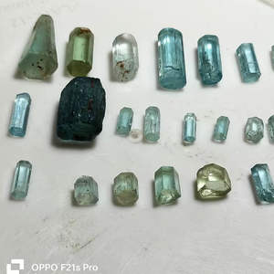 Piedra Preciosa de Aguamarina Azul Natural de Karur, Pulida, para Joyería, Manualidades, Meditación, Energía, Coleccionables - Product Image 1