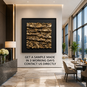 Gold Brown 3D Relief Wall Art Large Sculptural <b>Framed</b> Artwork Paintings and Wall Arts <b>for</b> Luxury Hotel Lobby Decorative - Product Image 2
